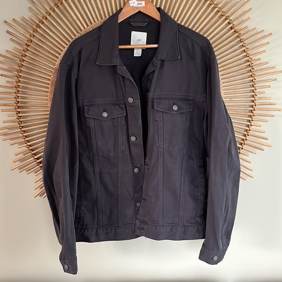 Mens Grey Denim Coat - Picture 2 of 5